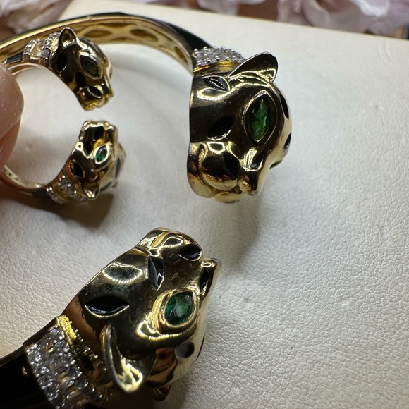 Cat bangle and ring set (sterling silver) - Picture 4 of 14